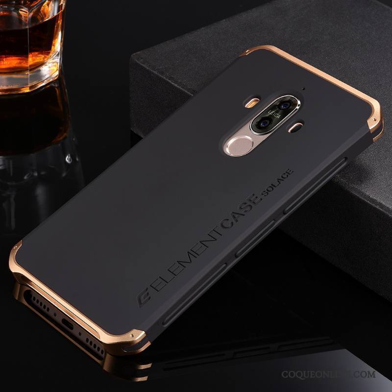 Huawei Mate 9 Coque Métal Silicone Étui Incassable Tout Compris Argent Protection