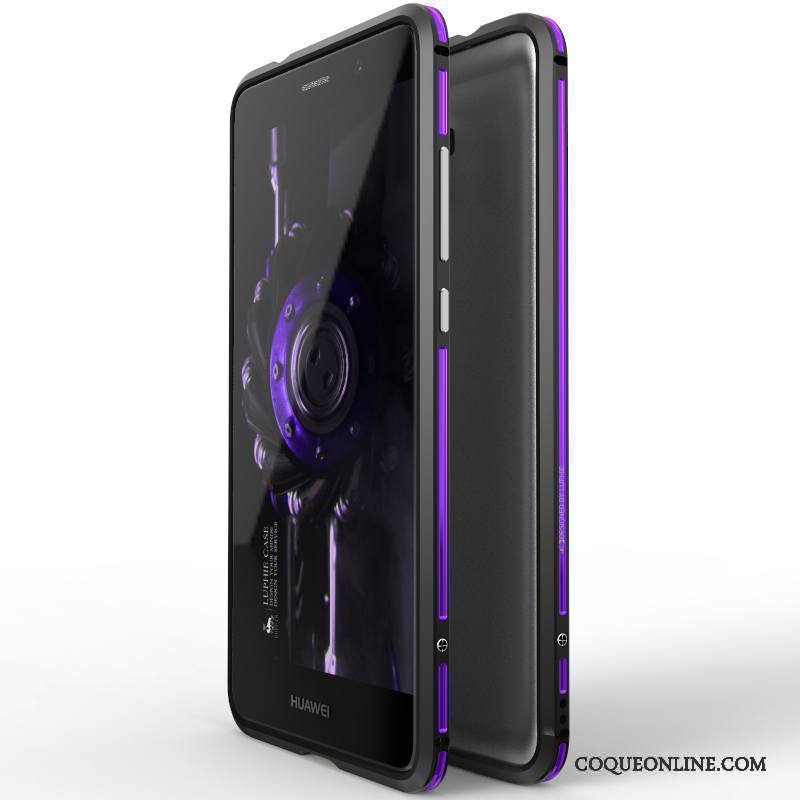 Huawei Mate 9 Coque Protection Étui Border Incassable Métal Tendance Violet