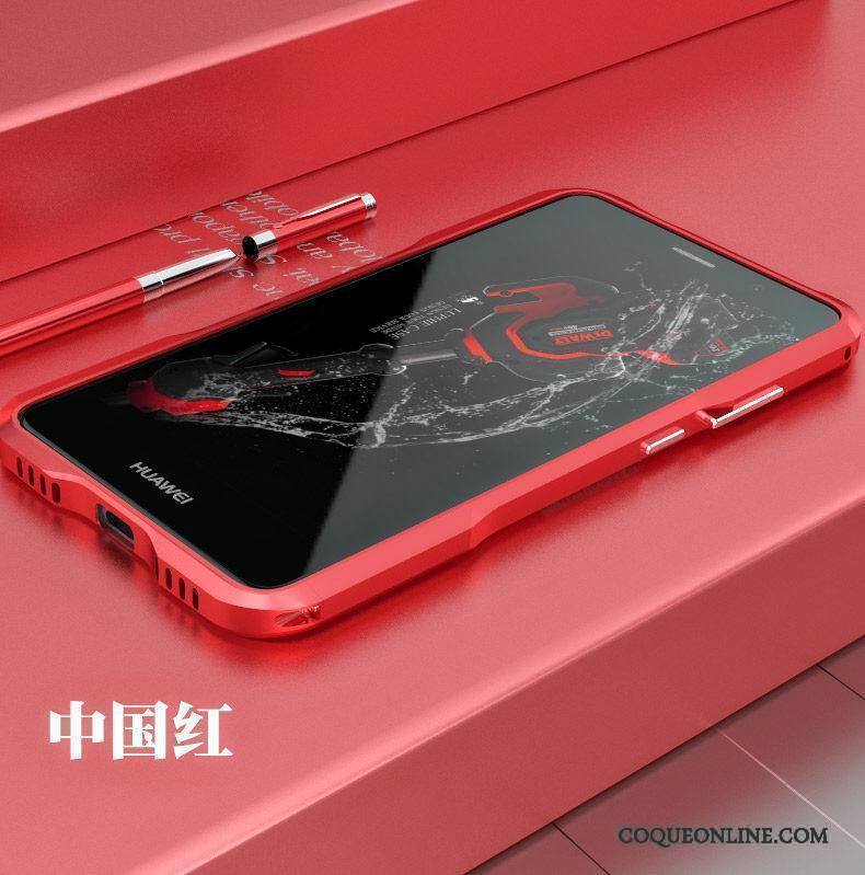 Huawei Mate 9 Coque Rose Très Mince Incassable Border Étui Métal Protection