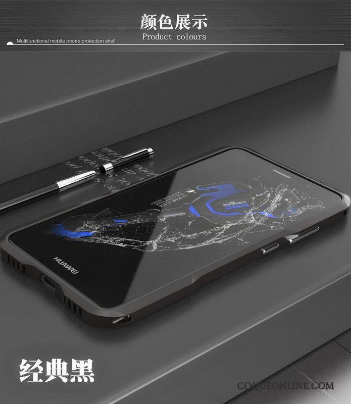 Huawei Mate 9 Coque Rose Très Mince Incassable Border Étui Métal Protection