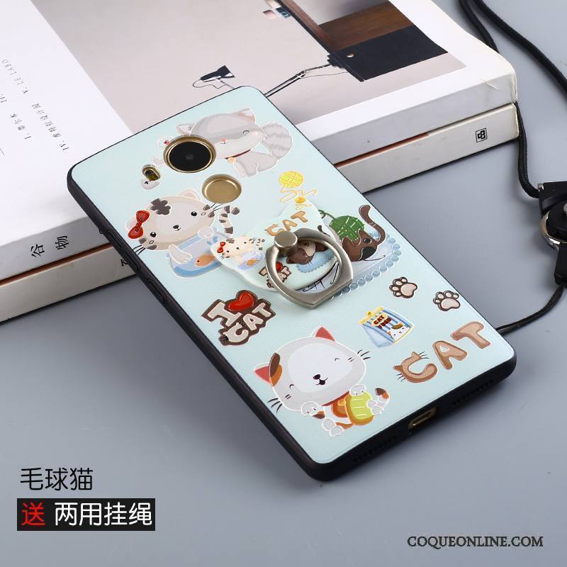 Huawei Mate 9 Coque Silicone Charmant Frais Petit Dessin Animé Tout Compris Bleu Clair