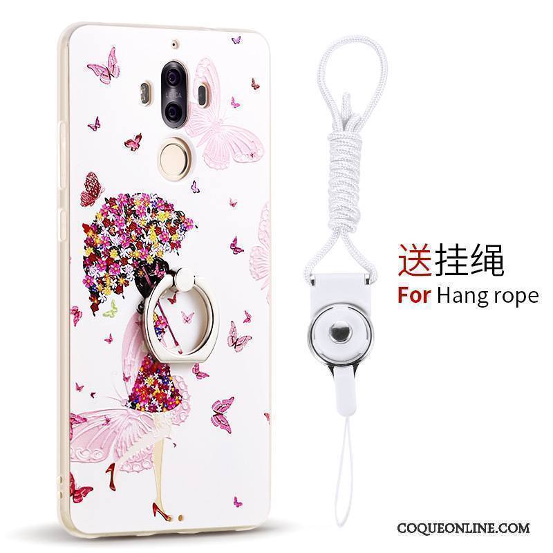 Huawei Mate 9 Coque Silicone Tout Compris Protection Ornements Suspendus Étui Incassable Rouge