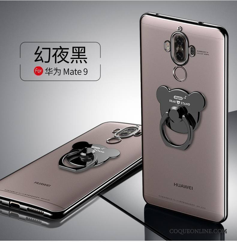 Huawei Mate 9 Coque Support Argent Étui Incassable Fluide Doux Silicone Très Mince