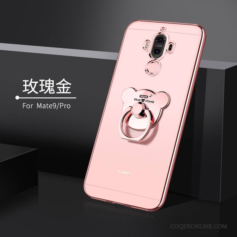 Huawei Mate 9 Coque Support Argent Étui Incassable Fluide Doux Silicone Très Mince