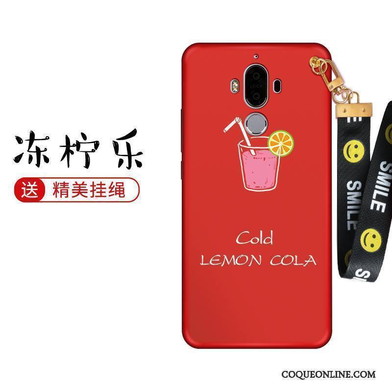 Huawei Mate 9 Coque Étui Ornements Suspendus Dessin Animé Créatif Téléphone Portable Silicone Rouge