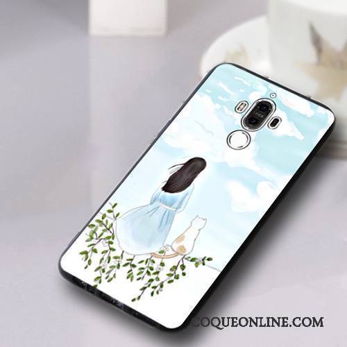 Huawei Mate 9 Coque Étui Protection Bleu Tendance Fluide Doux Incassable Personnalité