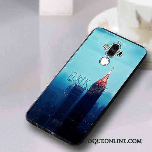 Huawei Mate 9 Coque Étui Protection Bleu Tendance Fluide Doux Incassable Personnalité