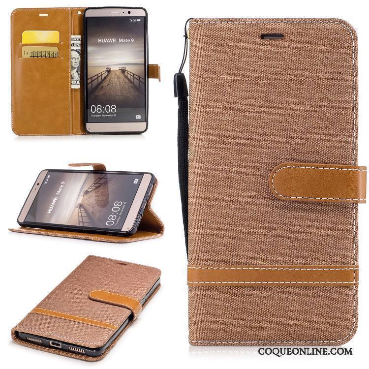 Huawei Mate 9 Housse Bleu Téléphone Portable Étui En Cuir Coque De Téléphone Incassable Protection