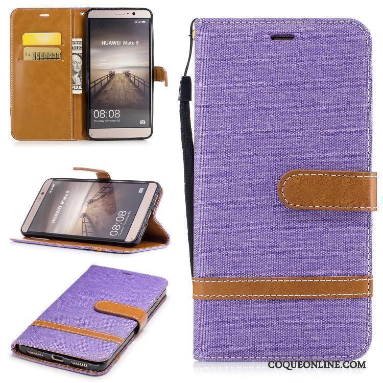 Huawei Mate 9 Housse Bleu Téléphone Portable Étui En Cuir Coque De Téléphone Incassable Protection