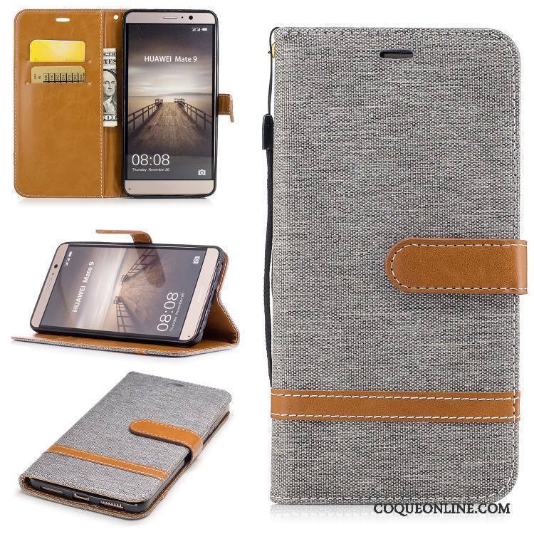 Huawei Mate 9 Housse Bleu Téléphone Portable Étui En Cuir Coque De Téléphone Incassable Protection