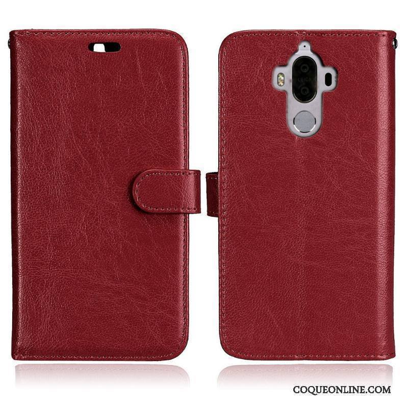 Huawei Mate 9 Housse Coque De Téléphone Portefeuille Protection Étui En Cuir Carte Incassable