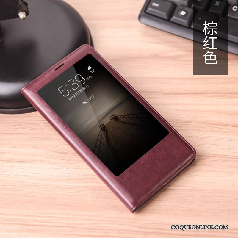 Huawei Mate 9 Housse Tout Compris Étui En Cuir Protection Rouge Incassable Coque De Téléphone