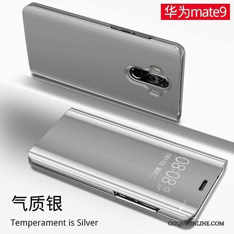 Huawei Mate 9 Incassable Tout Compris Étui Miroir Coque De Téléphone Housse Or