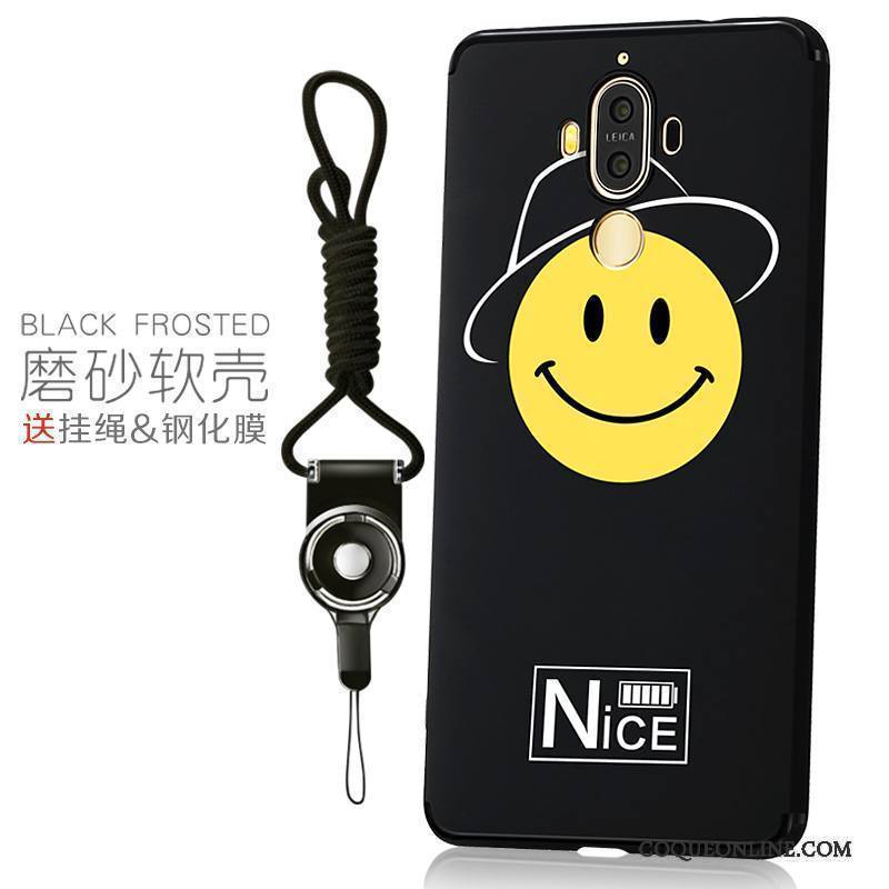 Huawei Mate 9 Personnalité Fluide Doux Étui Délavé En Daim Coque Créatif Noir