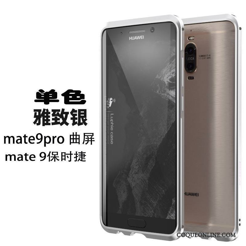 Huawei Mate 9 Pro Argent Coque De Téléphone Étui Métal Protection Border