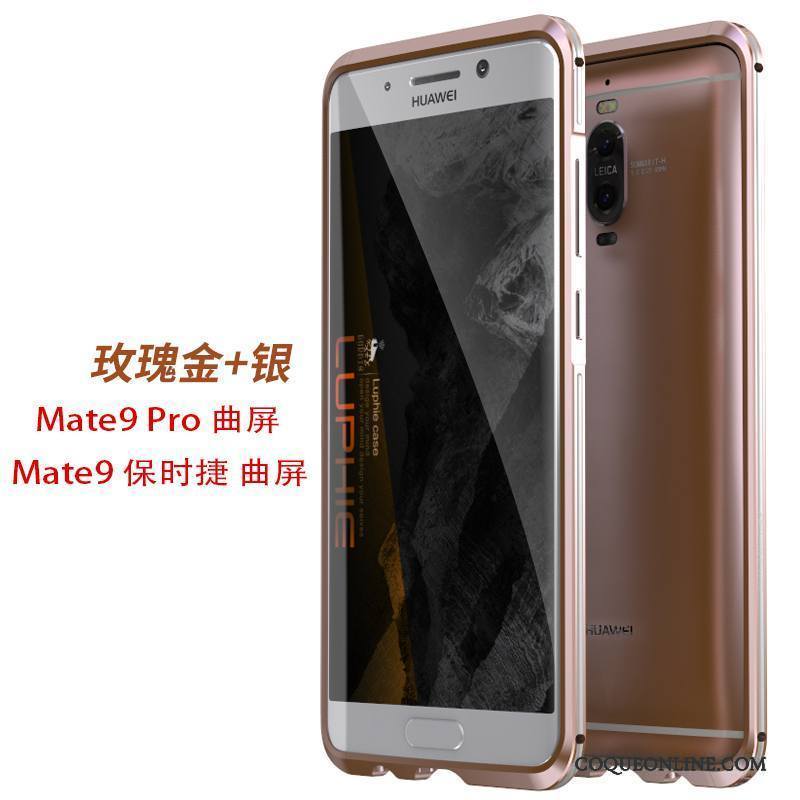 Huawei Mate 9 Pro Argent Coque De Téléphone Étui Métal Protection Border