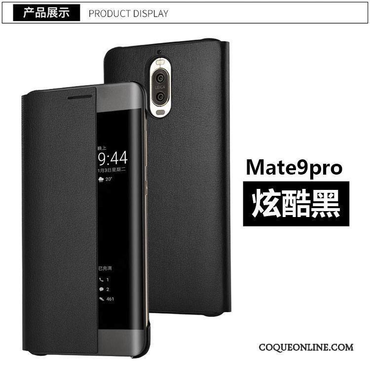 Huawei Mate 9 Pro Clamshell Étui En Cuir Coque De Téléphone Or