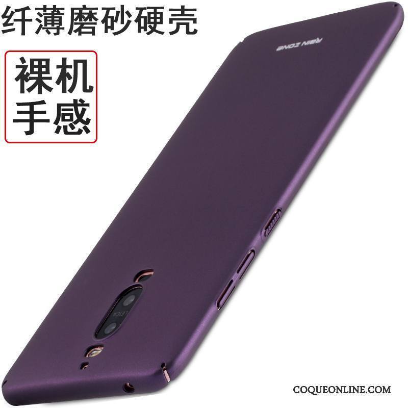 Huawei Mate 9 Pro Coque De Téléphone Délavé En Daim Étui Incassable Violet
