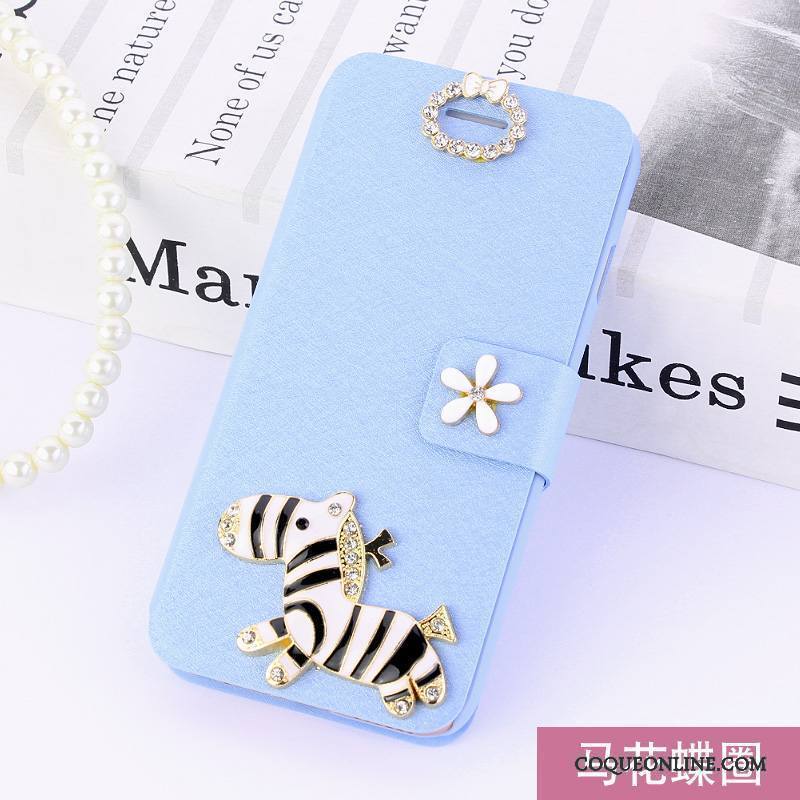 Huawei Mate 9 Pro Coque De Téléphone Étui En Cuir Housse Strass Téléphone Portable Légère Bleu Clair