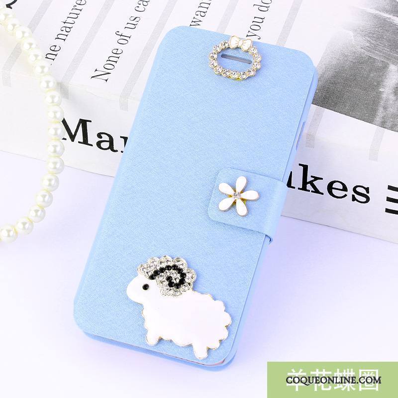 Huawei Mate 9 Pro Coque De Téléphone Étui En Cuir Housse Strass Téléphone Portable Légère Bleu Clair