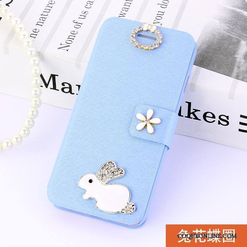 Huawei Mate 9 Pro Coque De Téléphone Étui En Cuir Housse Strass Téléphone Portable Légère Bleu Clair