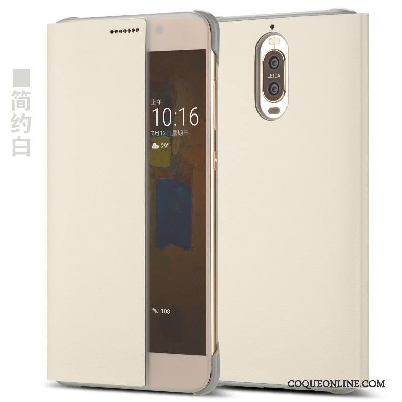 Huawei Mate 9 Pro Coque Housse Téléphone Portable Gris Dormance Étui En Cuir Tout Compris Incassable