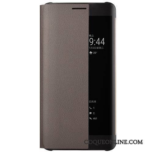 Huawei Mate 9 Pro Coque Noir De Téléphone Protection Étui Cuir Véritable Clamshell