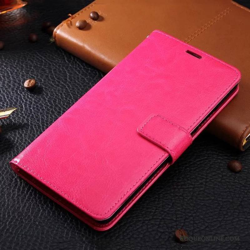 Huawei Mate 9 Pro Coque Ornements Suspendus Étui Étui En Cuir Similicuir Rouge Business Protection