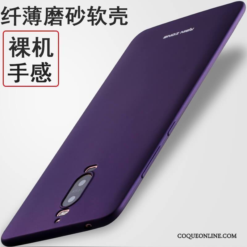 Huawei Mate 9 Pro Coque Silicone Protection Délavé En Daim Étui Tout Compris Très Mince Violet