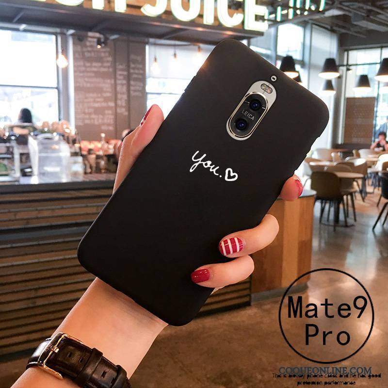 Huawei Mate 9 Pro Coque Tendance Amoureux Protection Blanc Étui Personnalité Fluide Doux