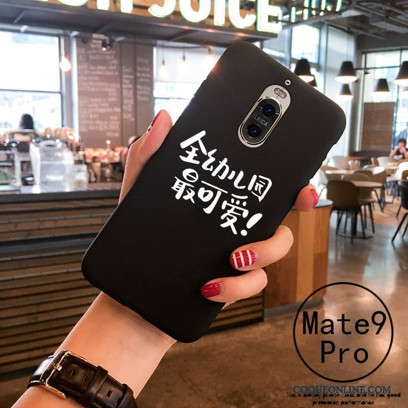 Huawei Mate 9 Pro Coque Tendance Amoureux Protection Blanc Étui Personnalité Fluide Doux