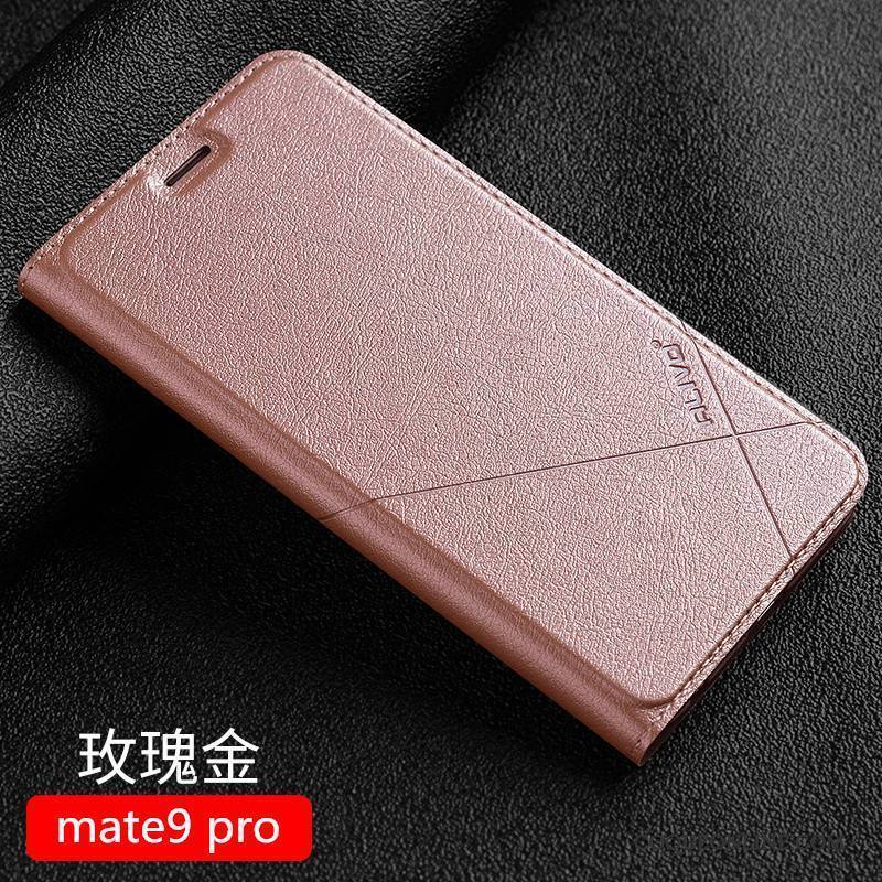 Huawei Mate 9 Pro Protection Coque De Téléphone Clamshell Or Étui En Cuir Tout Compris Incassable