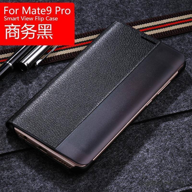 Huawei Mate 9 Pro Protection Étui En Cuir Clamshell Coque De Téléphone Or