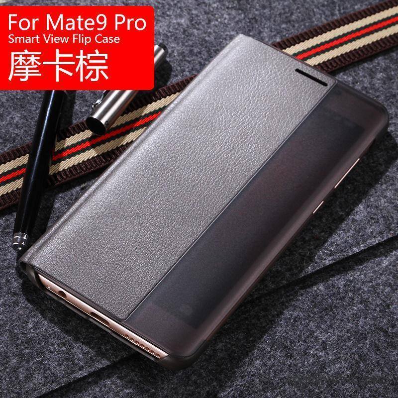 Huawei Mate 9 Pro Protection Étui En Cuir Clamshell Coque De Téléphone Or