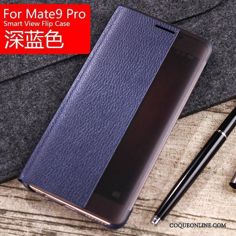 Huawei Mate 9 Pro Protection Étui En Cuir Clamshell Coque De Téléphone Or