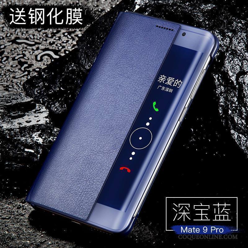 Huawei Mate 9 Pro Protection Étui Étui En Cuir Tout Compris Coque De Téléphone Clamshell Or