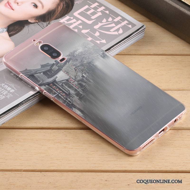 Huawei Mate 9 Pro Rose Étui Créatif Silicone Protection Incassable Coque De Téléphone