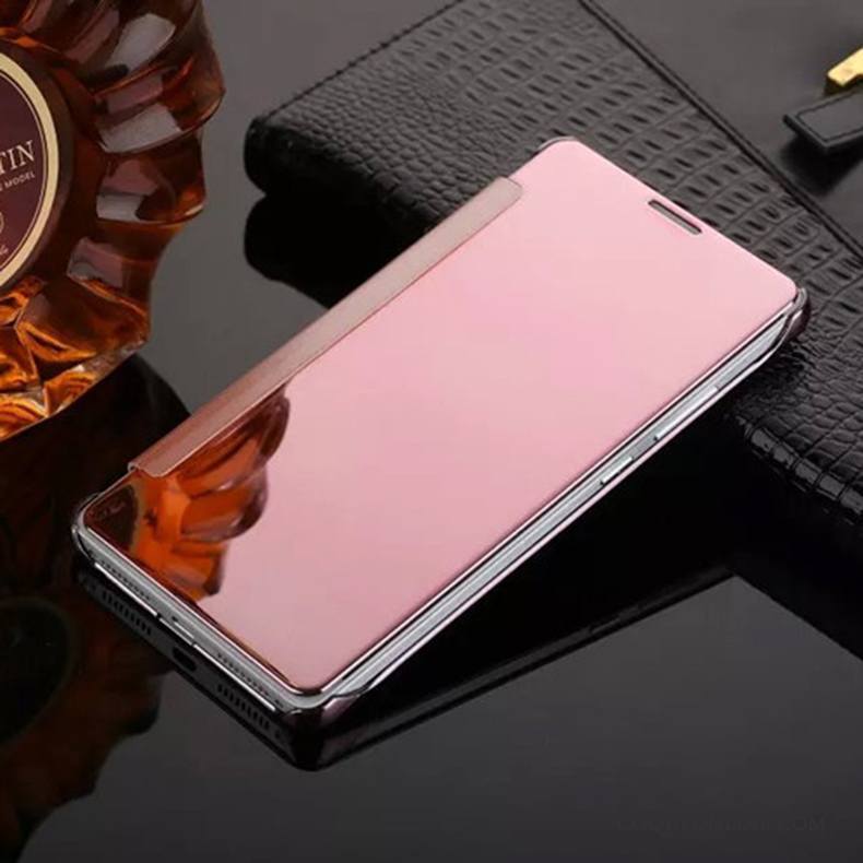 Huawei Mate 9 Étui Coque Étui En Cuir Bleu Miroir Clamshell De Téléphone