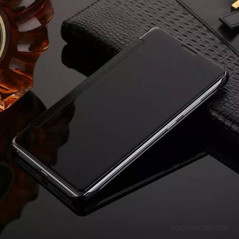 Huawei Mate 9 Étui Coque Étui En Cuir Bleu Miroir Clamshell De Téléphone