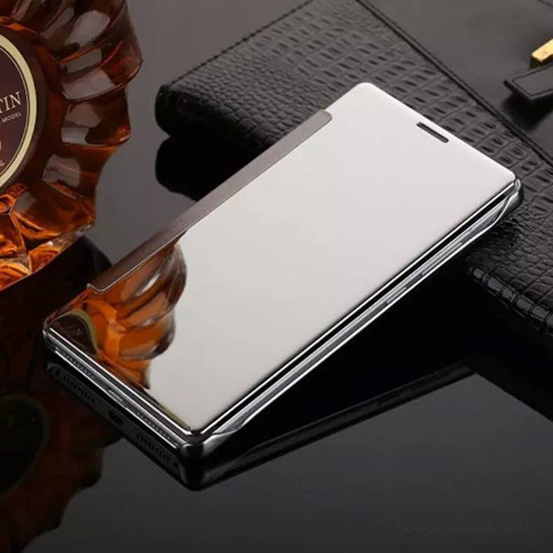 Huawei Mate 9 Étui Coque Étui En Cuir Bleu Miroir Clamshell De Téléphone