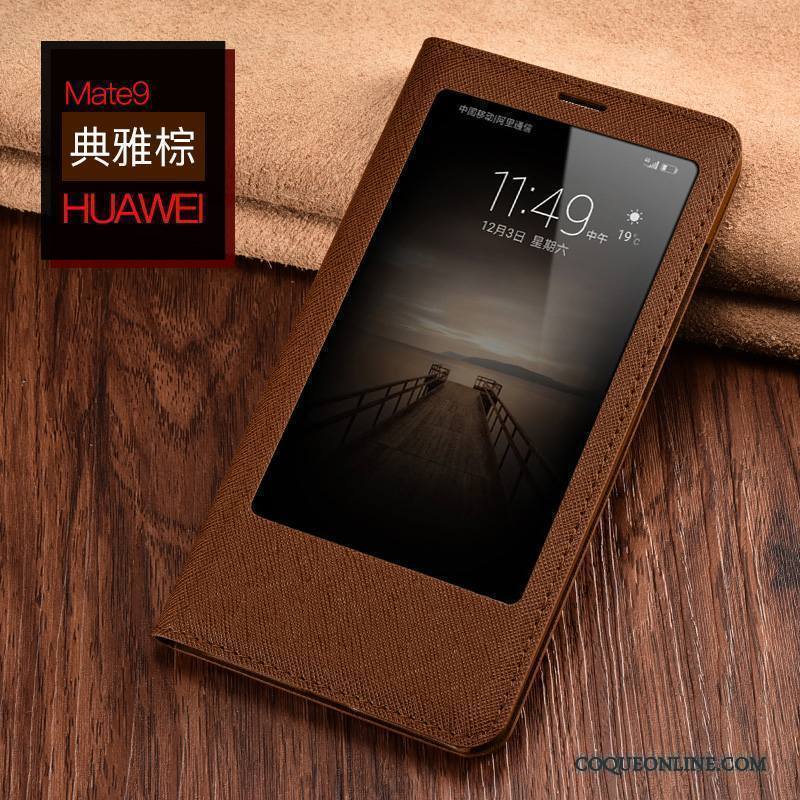 Huawei Mate 9 Étui Protection Clamshell Étui En Cuir Coque De Téléphone