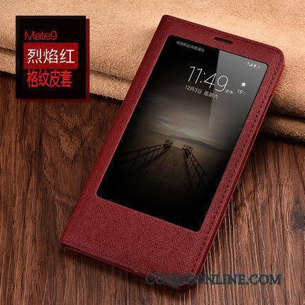 Huawei Mate 9 Étui Étui En Cuir Coque De Téléphone Clamshell Jaune Incassable