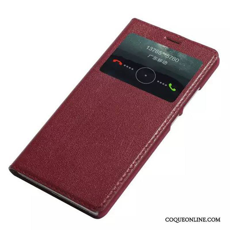 Huawei Mate S Coque De Téléphone Cuir Protection Étui Téléphone Portable Dormance Rouge