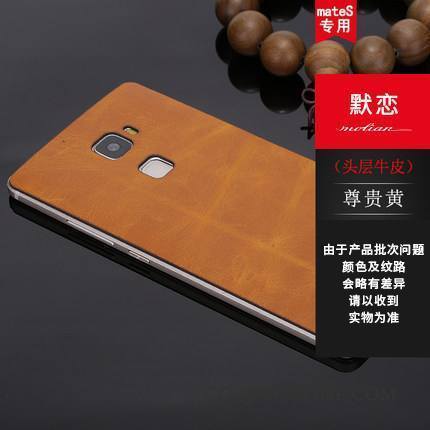 Huawei Mate S Coque De Téléphone Protection Métal Violet Étui Cuir Véritable Border