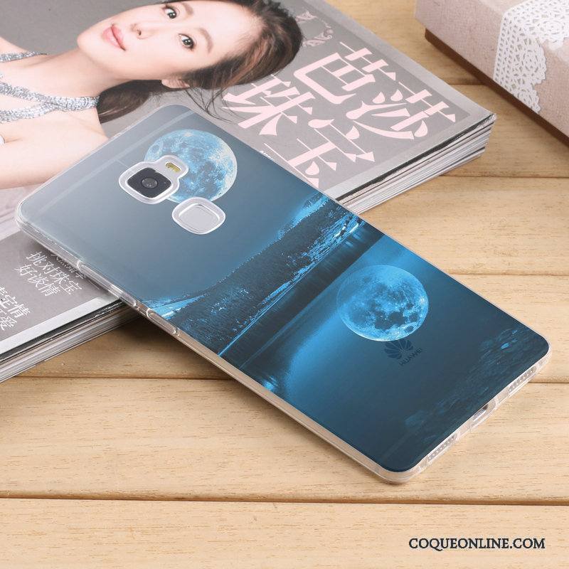 Huawei Mate S Coque Silicone Tendance Créatif Étui Protection Bleu Très Mince