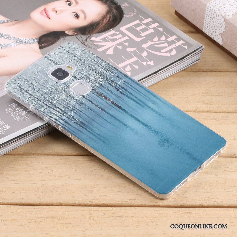 Huawei Mate S Coque Silicone Tendance Créatif Étui Protection Bleu Très Mince