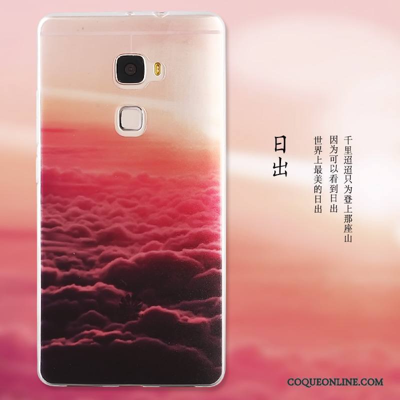 Huawei Mate S Dessin Animé Paysage Peinture Protection Étui Bleu Coque