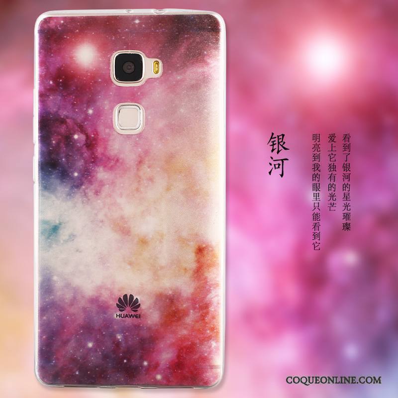 Huawei Mate S Dessin Animé Paysage Peinture Protection Étui Bleu Coque