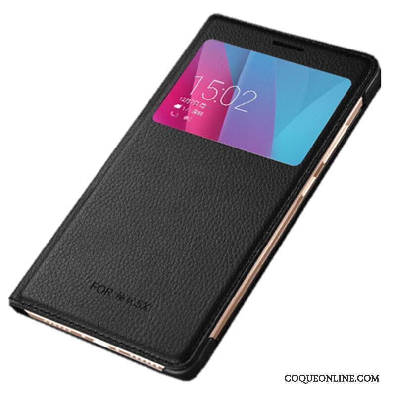 Huawei Mate S Housse Étui Étoile Téléphone Portable Coque De Téléphone Noir Étui En Cuir