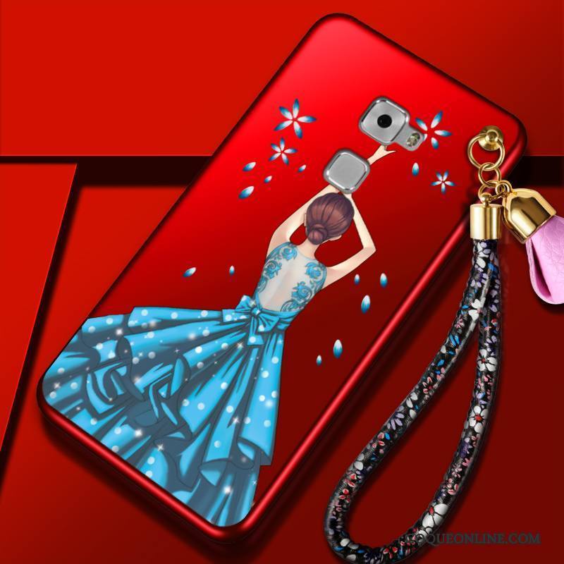 Huawei Mate S Rouge Fluide Doux Coque Ornements Suspendus Tendance De Téléphone Incassable